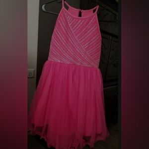 Pink Kids Dress with Beaded Design